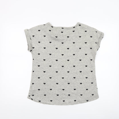 Womens UK Size S Love Scarlett Grey Basic T-Shirt