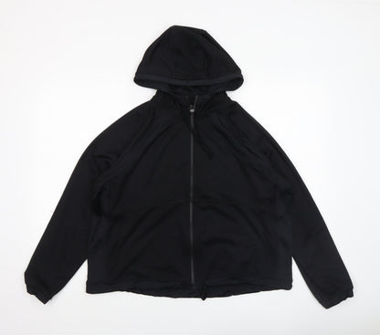 Womens UK Size 12 Marks and Spencer Black Full Zip Hoodie