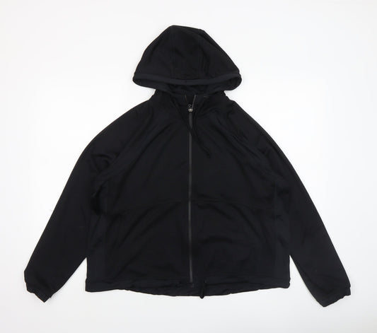 Womens UK Size 12 Marks and Spencer Black Full Zip Hoodie