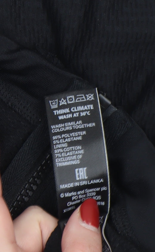 Womens UK Size 12 Marks and Spencer Black Full Zip Hoodie