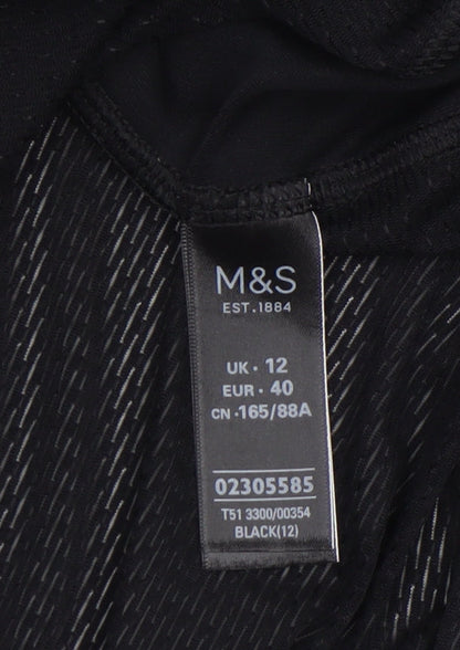 Womens UK Size 12 Marks and Spencer Black Full Zip Hoodie