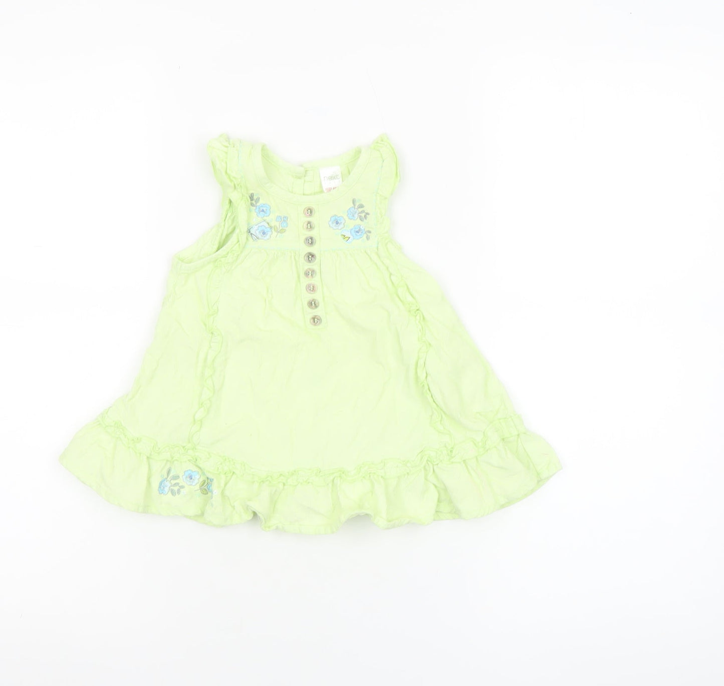 Next Unisex Baby Green Floral Embroidered A-Line Dress 0-3 Months