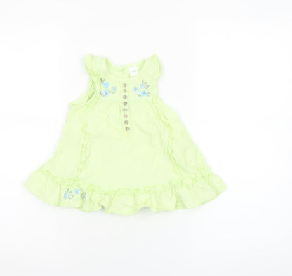 Next Unisex Baby Green Floral Embroidered A-Line Dress 0-3 Months