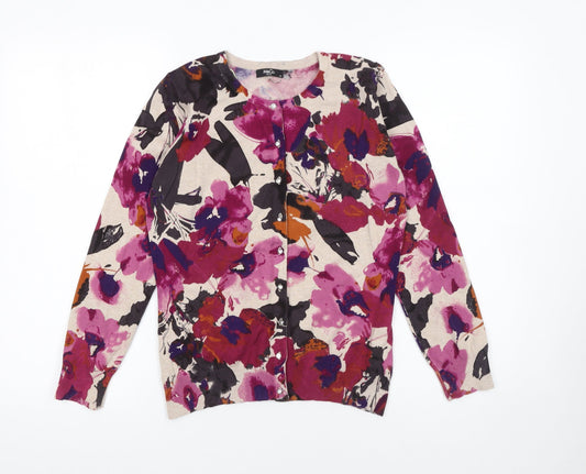 Womens UK Size XS M&Co Multicoloured Cardigan Jumper