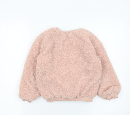 Missguided Girls Pink Fleece Pullover Sweatshirt 6-7 Years