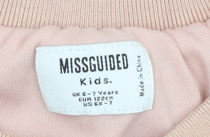 Missguided Girls Pink Fleece Pullover Sweatshirt 6-7 Years