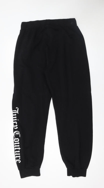 Womens UK Size L Juicy Couture Regular Fit Jogger Black Trousers