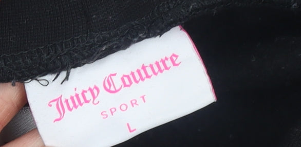 Womens UK Size L Juicy Couture Regular Fit Jogger Black Trousers