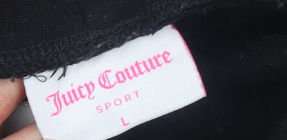 Womens UK Size L Juicy Couture Regular Fit Jogger Black Trousers