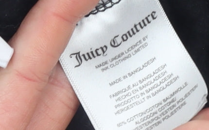 Womens UK Size L Juicy Couture Regular Fit Jogger Black Trousers