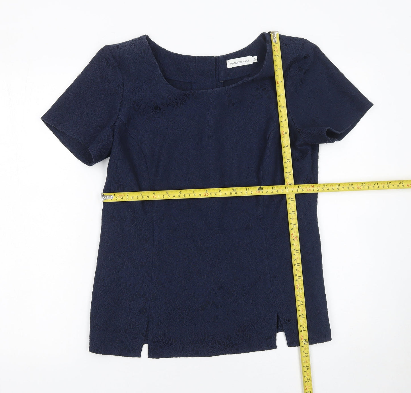 Womens UK Size 12 Paraphrase Blue Basic Blouse