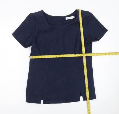 Womens UK Size 12 Paraphrase Blue Basic Blouse