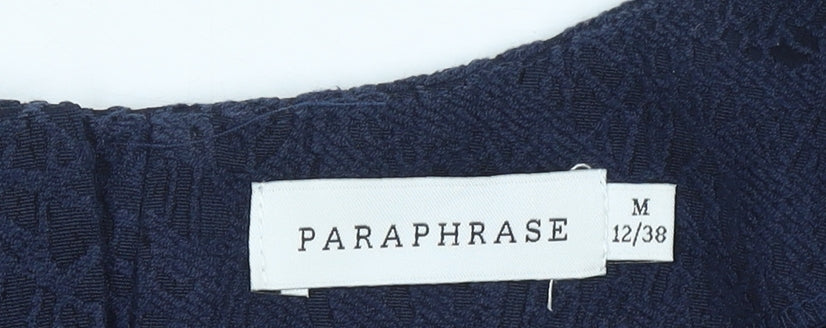 Womens UK Size 12 Paraphrase Blue Basic Blouse