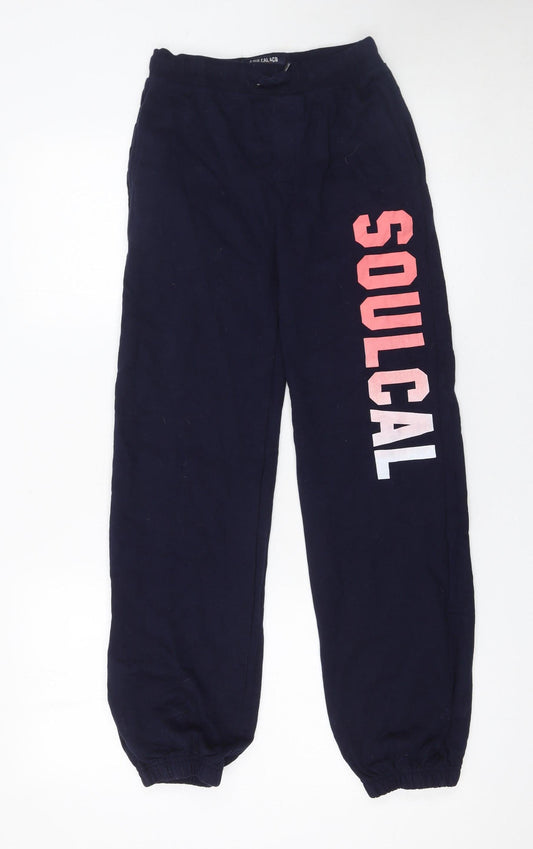 Girls UK Size 13-14 Years SoulCal & Co Regular Fit Jogger Blue Trousers