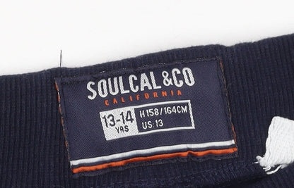 Girls UK Size 13-14 Years SoulCal & Co Regular Fit Jogger Blue Trousers