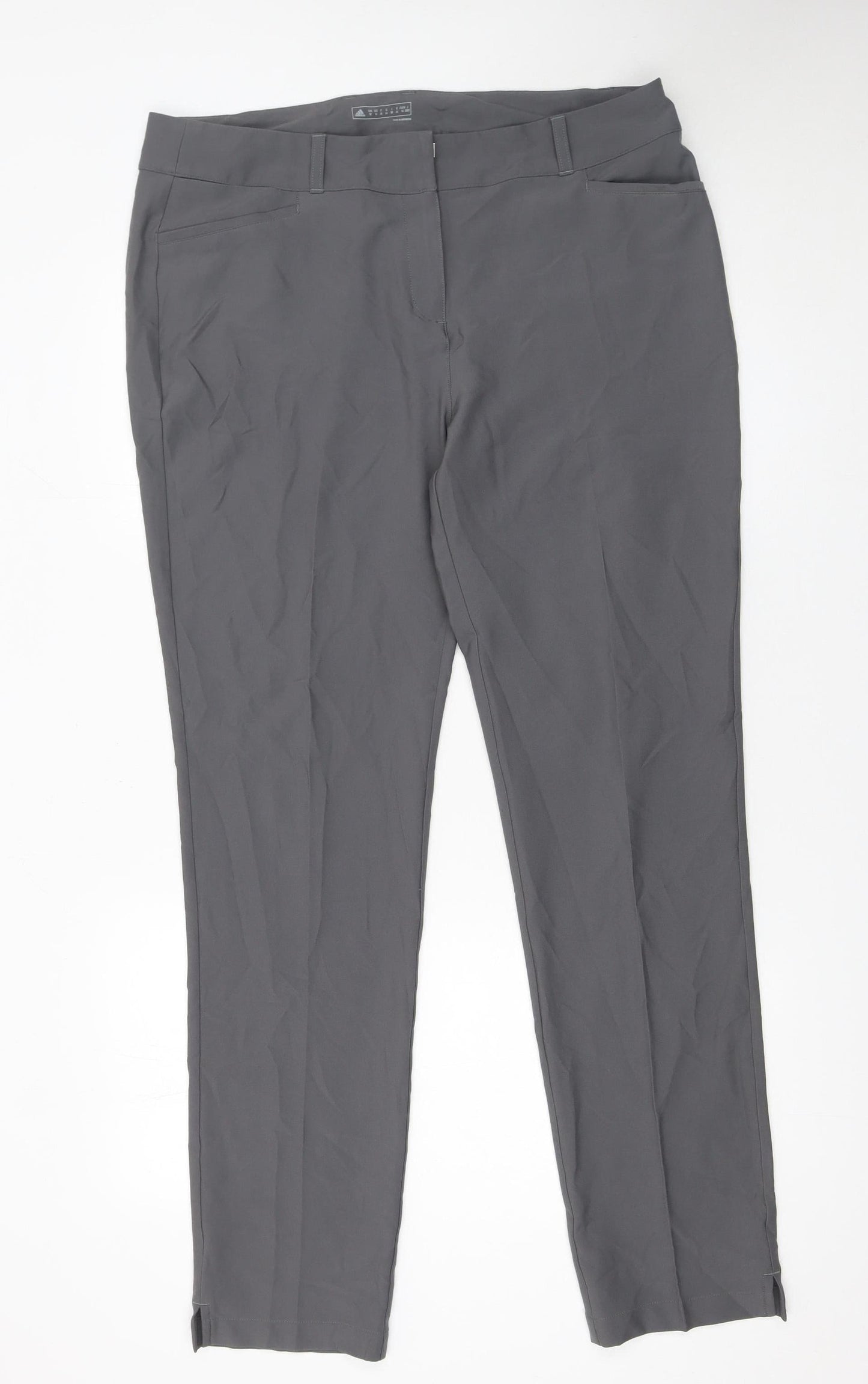 Womens UK Size 18 adidas Slim Fit Casual Travel Workwear Grey Trousers