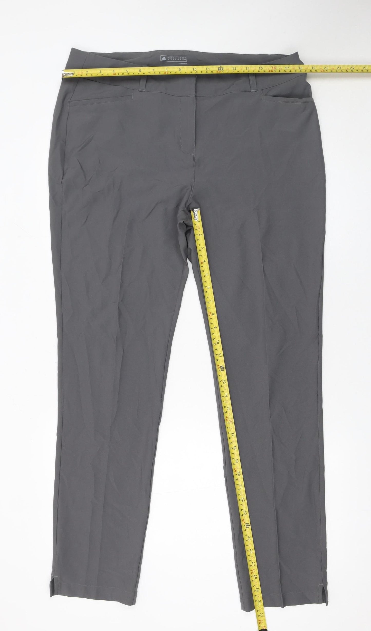 Womens UK Size 18 adidas Slim Fit Casual Travel Workwear Grey Trousers