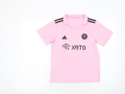Adidas Boys Pink Inter Miami Messi 10 Football Jersey 8 Years