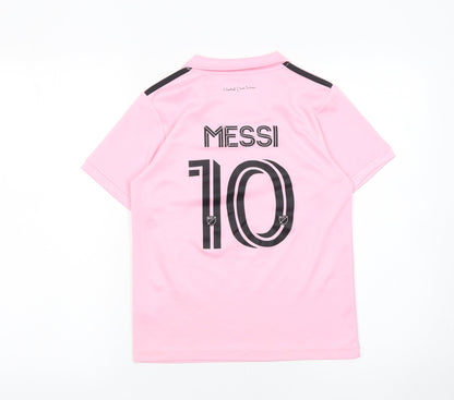 Adidas Boys Pink Inter Miami Messi 10 Football Jersey 8 Years