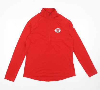 Mens UK Size M Under armour Red Henley Sweatshirt