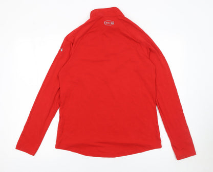 Mens UK Size M Under armour Red Henley Sweatshirt