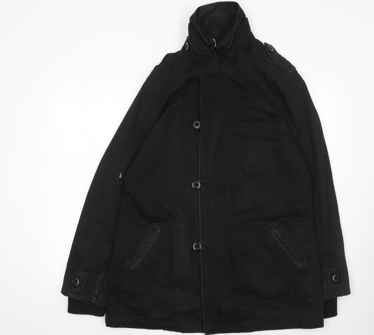 Mens UK Size L Crafted Black Military Jacket