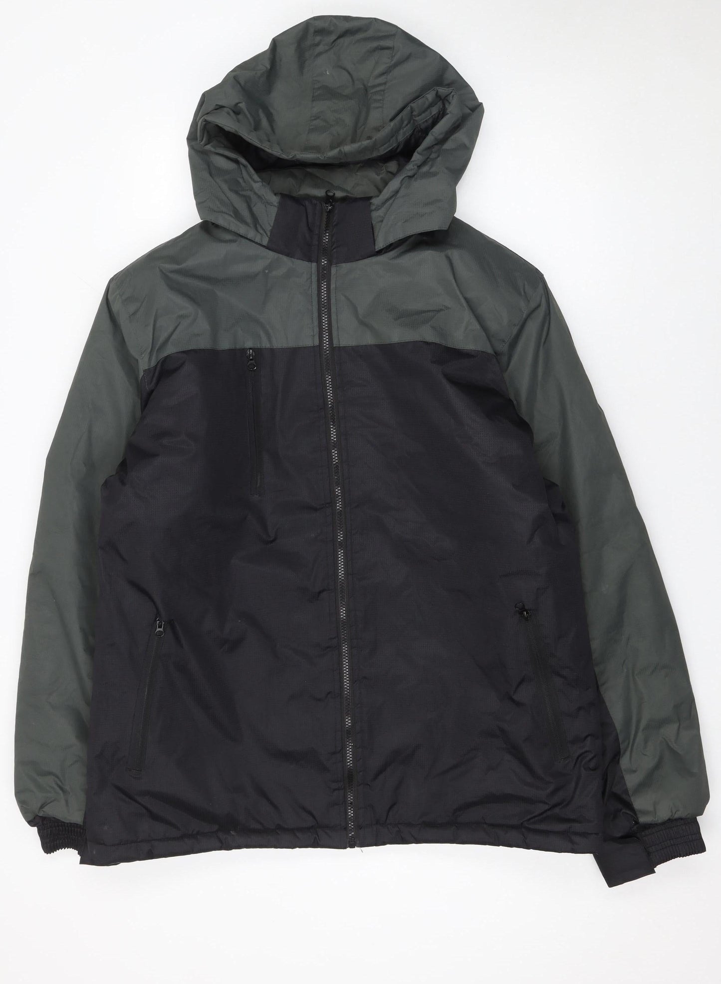 Mens UK Size L Charles Norton Black Windbreaker Coat