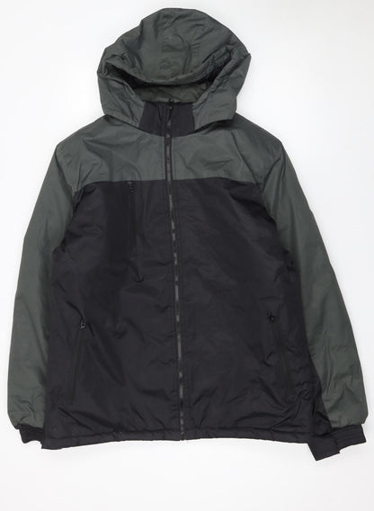 Mens UK Size L Charles Norton Black Windbreaker Coat