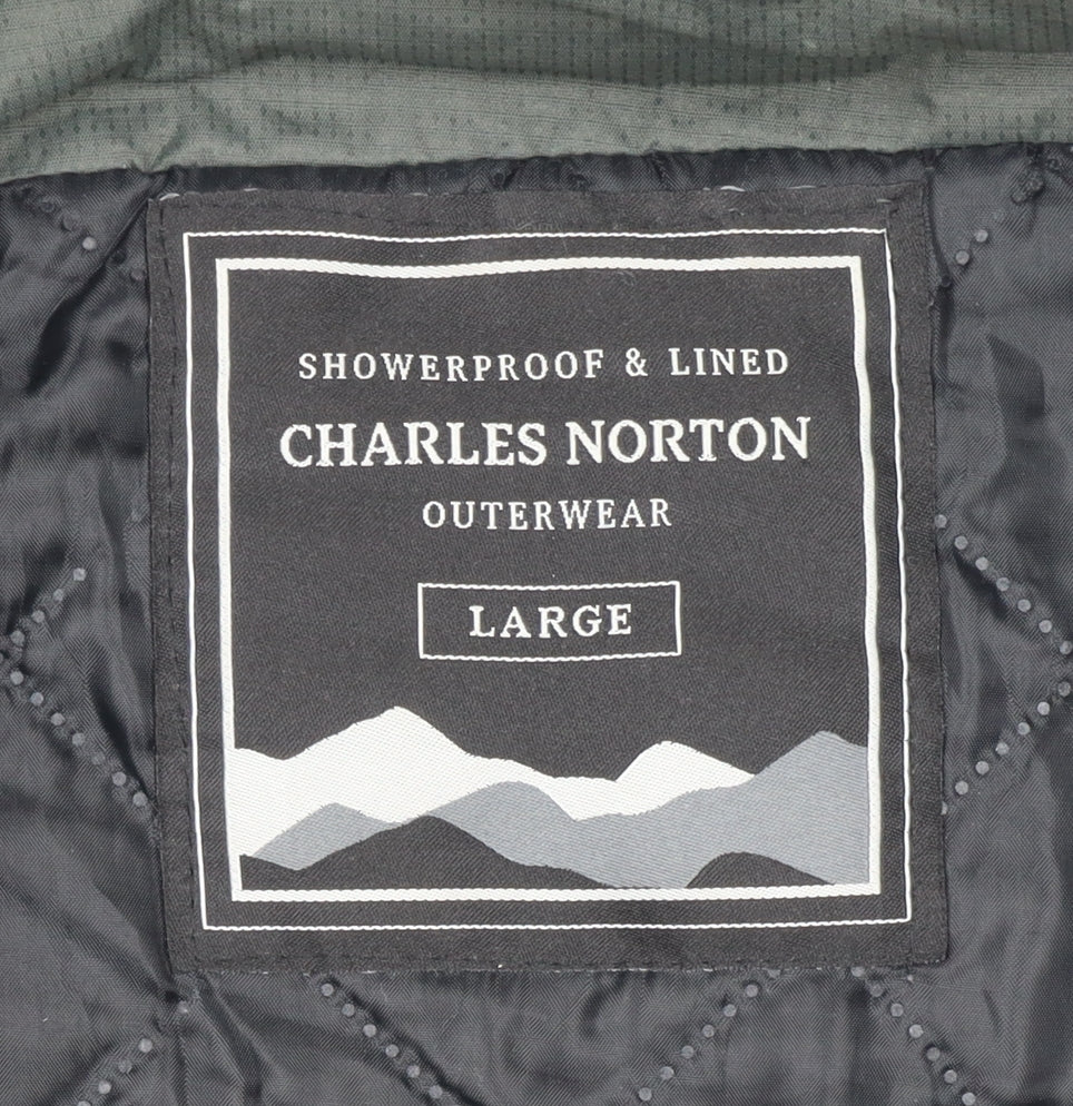 Mens UK Size L Charles Norton Black Windbreaker Coat