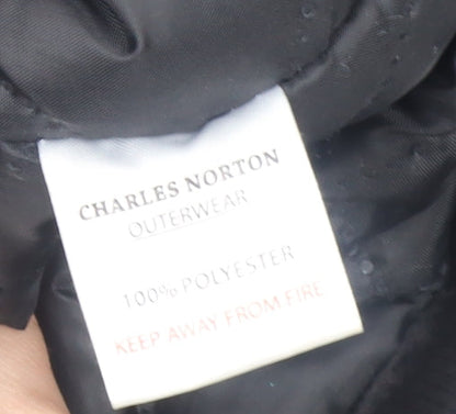 Mens UK Size L Charles Norton Black Windbreaker Coat