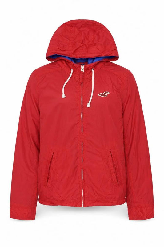 Womens UK Size L Hollister Red Windbreaker Coat