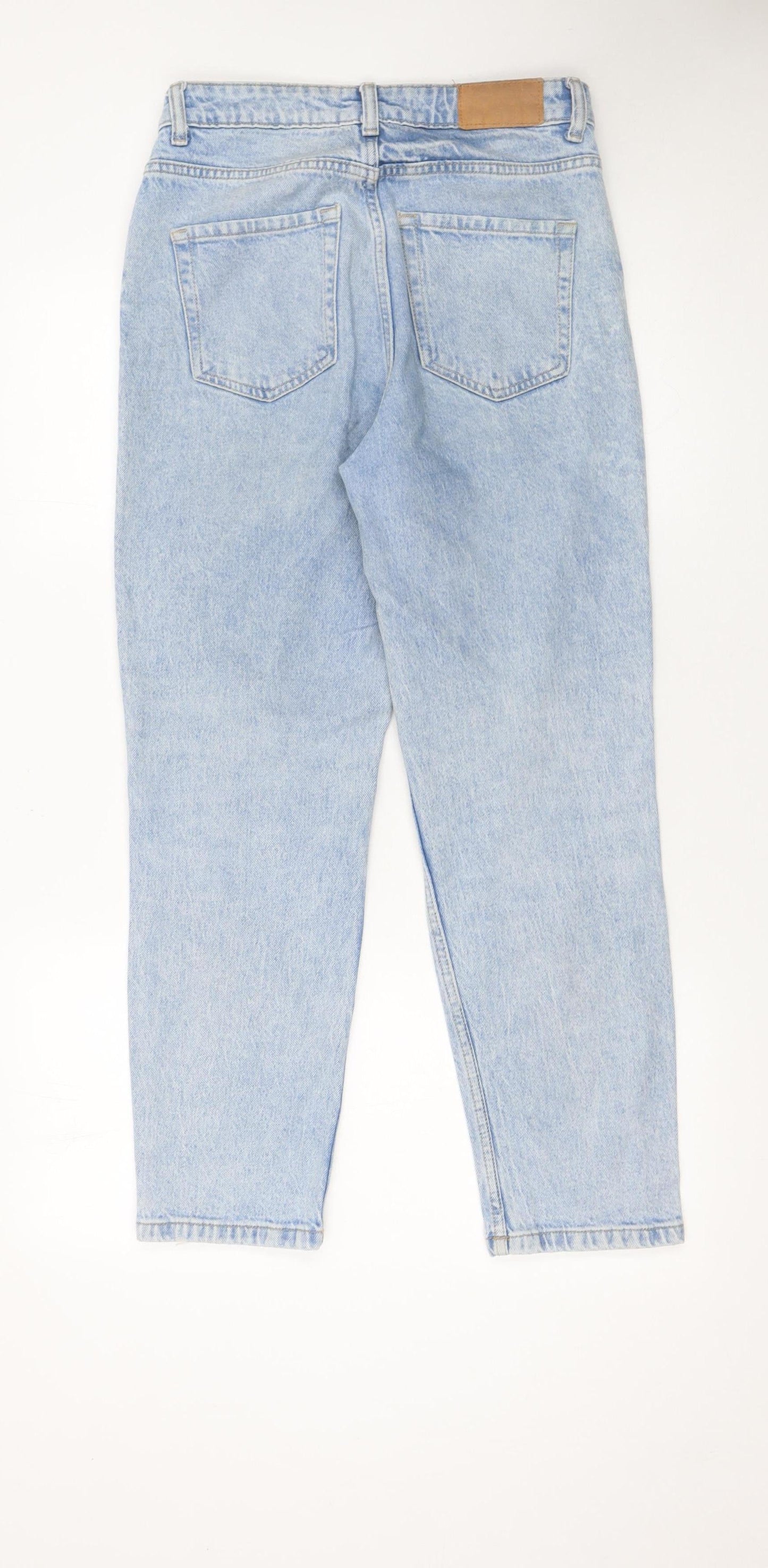 Womens UK Size 10 Zara Relaxed Fit Mom Blue Jeans