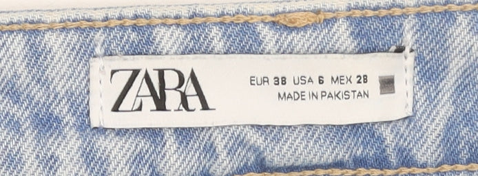 Womens UK Size 10 Zara Relaxed Fit Mom Blue Jeans