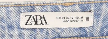 Womens UK Size 10 Zara Relaxed Fit Mom Blue Jeans