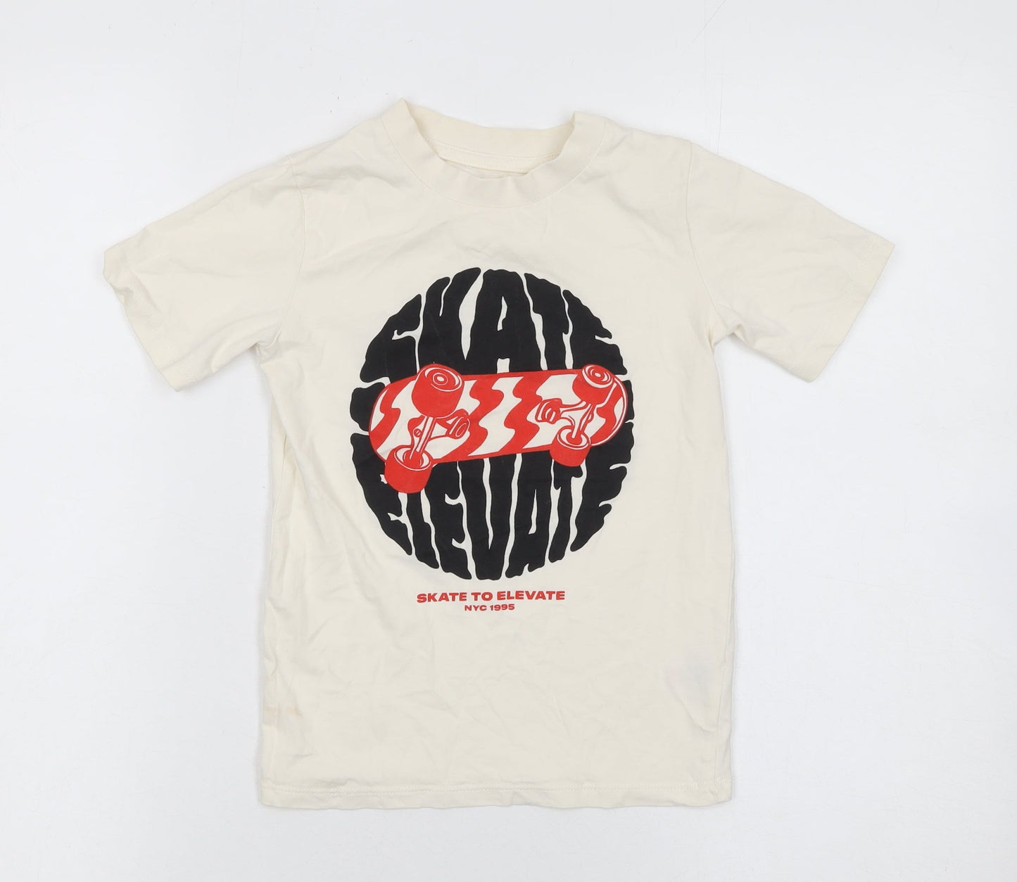 Boys UK Size 5-6 Years Dunnes Stores Beige Basic T-Shirt