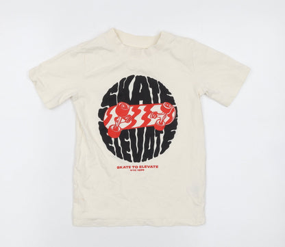 Boys UK Size 5-6 Years Dunnes Stores Beige Basic T-Shirt