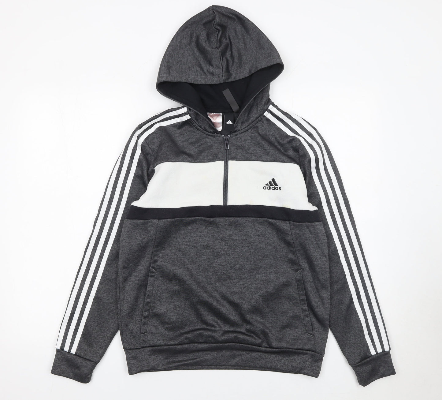 Boys UK Size 13-14 Years adidas Grey Pullover Hoodie
