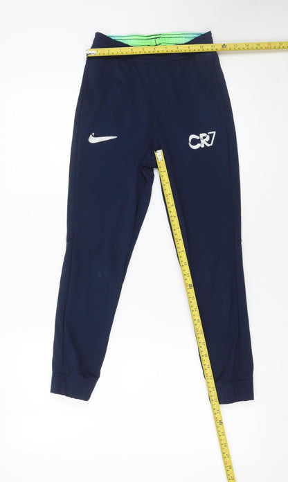 Nike CR7 Boys Blue Jogger Trousers M 137-147cm Dri-Fit Polyester