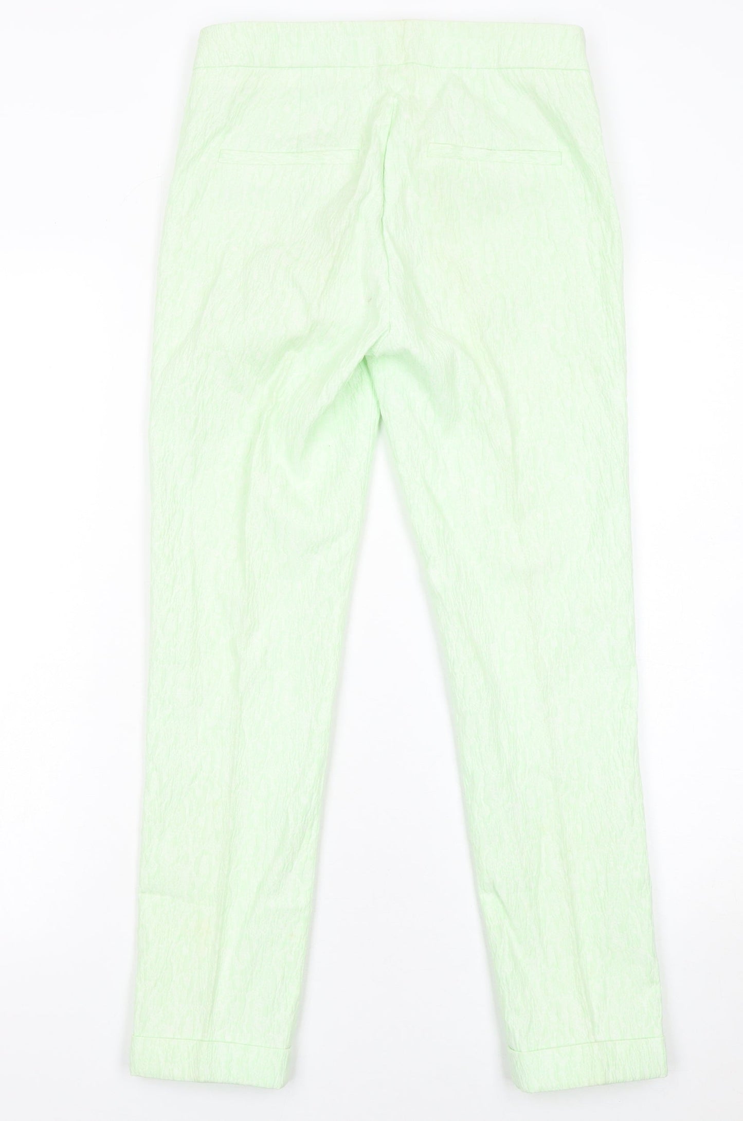 Womens UK Size XS Zara Basic Slim Fit Casual Business Green Trousers