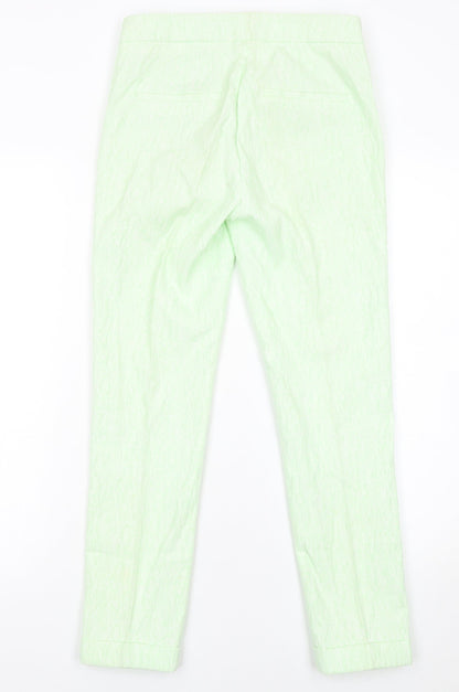 Womens UK Size XS Zara Basic Slim Fit Casual Business Green Trousers