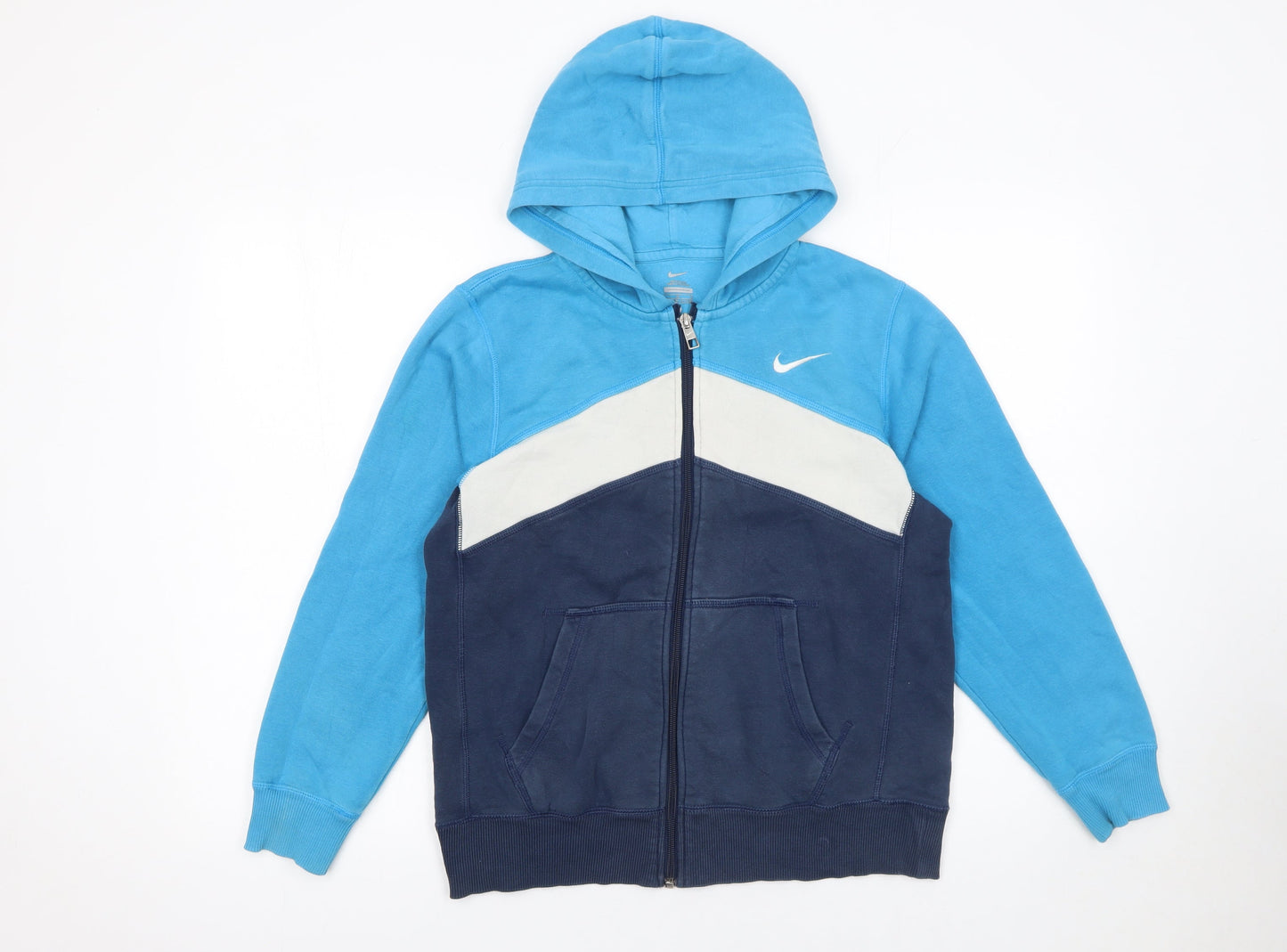 Boys UK Size 12-13 Years Nike Blue Full Zip Hoodie