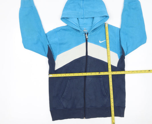 Boys UK Size 12-13 Years Nike Blue Full Zip Hoodie