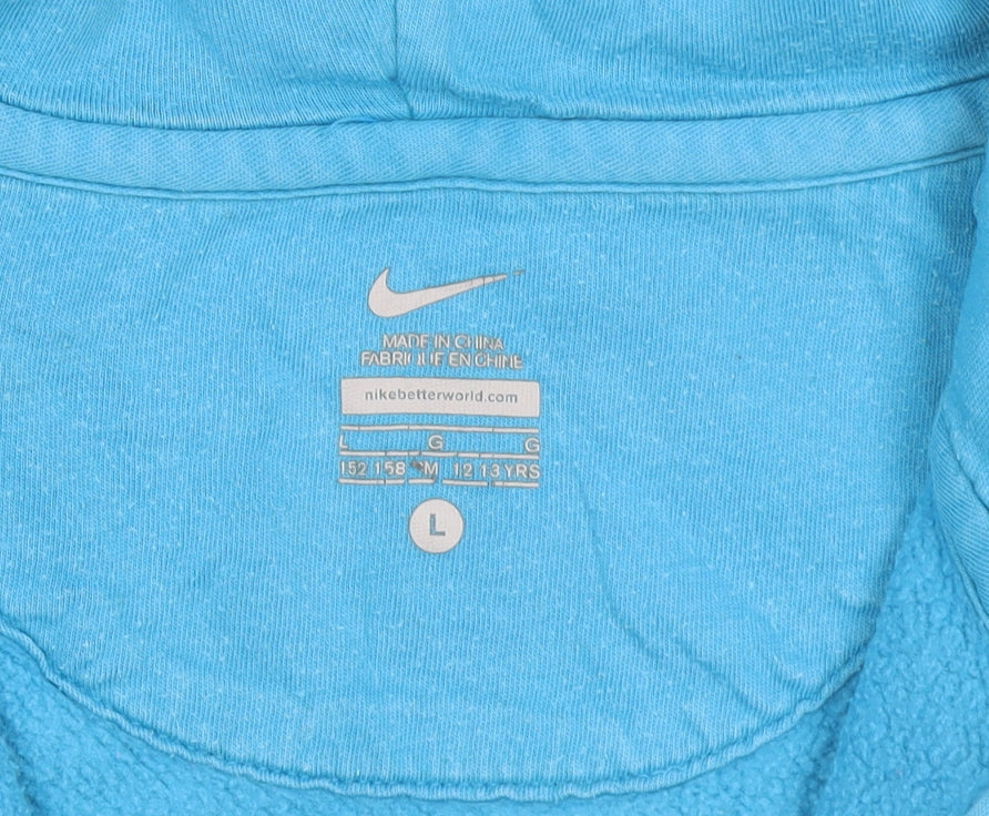 Boys UK Size 12-13 Years Nike Blue Full Zip Hoodie