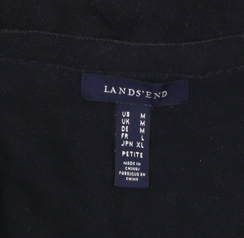 Womens UK Size M Lands' End Black Cardigan Jumper