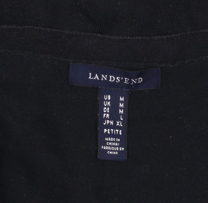 Womens UK Size M Lands' End Black Cardigan Jumper