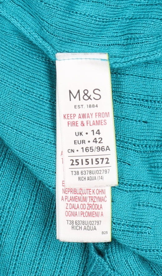 Womens UK Size 14 Marks and Spencer Blue Cardigan Jumper