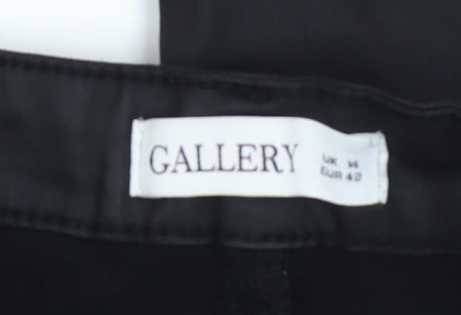 Womens UK Size 14 Gallery Slim Fit Casual Workwear Black Trousers