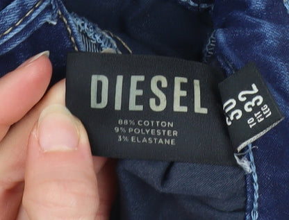 Mens UK Size 32 Diesel Slim Fit Skinny Blue Jeans