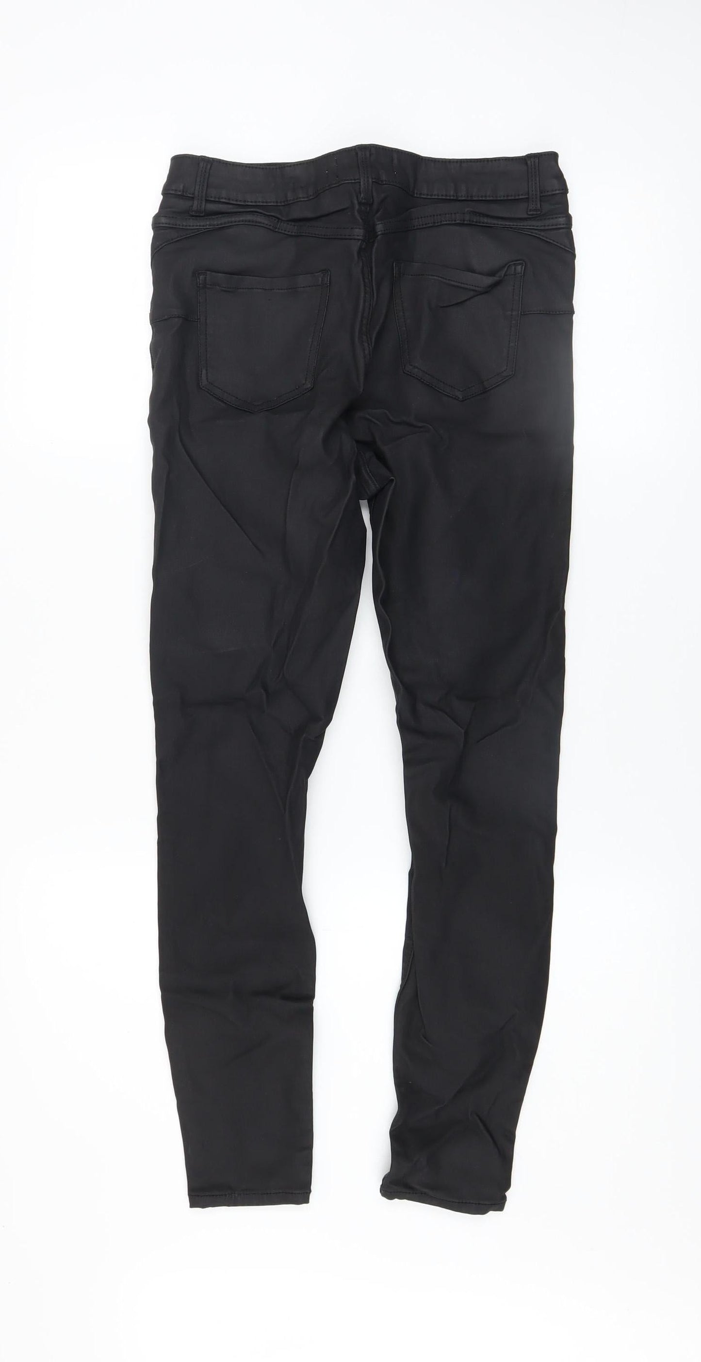 Womens UK Size 12 New Look Slim Fit Casual Workwear Black Trousers