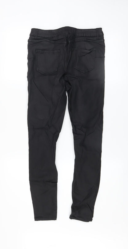 Womens UK Size 12 New Look Slim Fit Casual Workwear Black Trousers